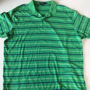 POLO Ralph Lauren Sz 2XLT Green Stripe Polo Shirt